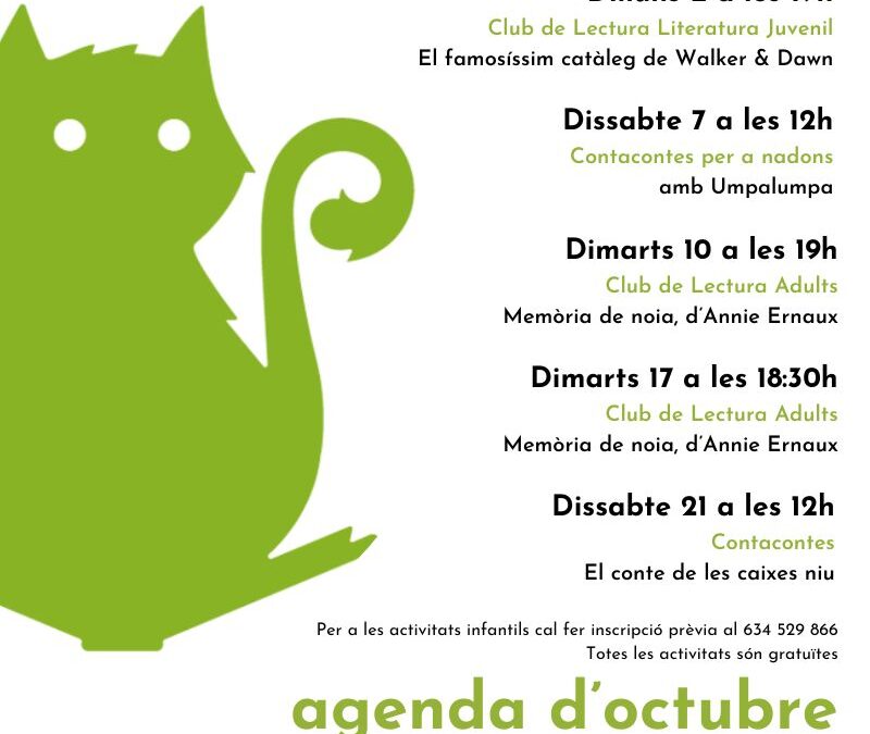 Agenda d’activiGATs – Octubre