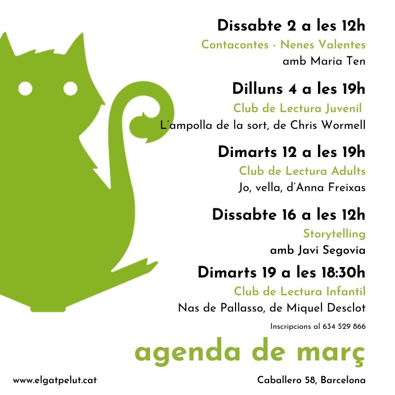 Agenda d'ActiviGATs a El Gat Pelut