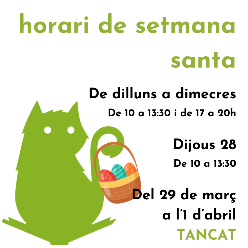 Posts Diaris – #NoveGATs (31) Horaris durant la Setmana Santa