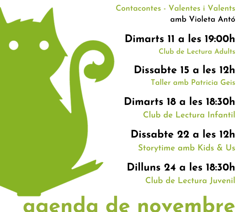 🐾 Agenda d’activiGATS de novembre a El Gat Pelut 🍂