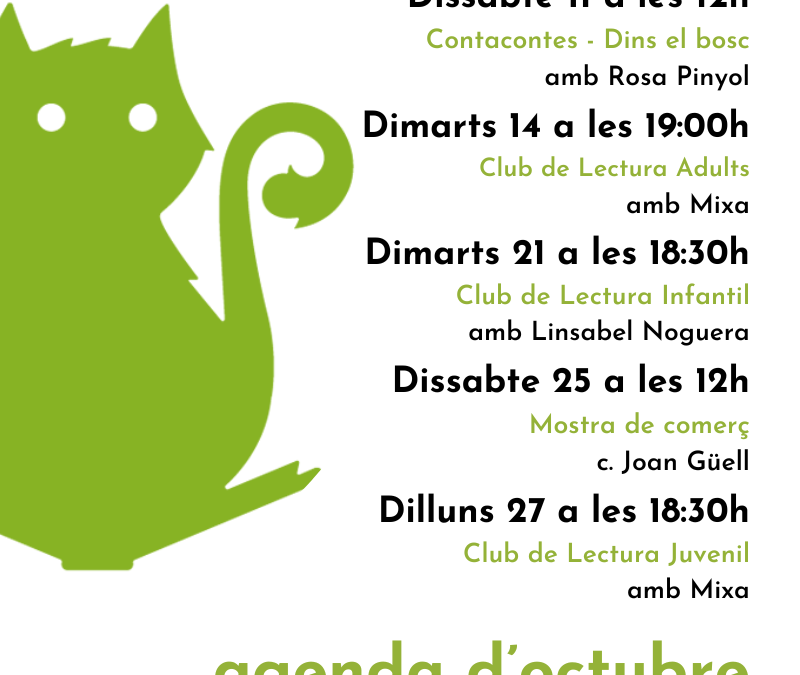 🍂📚 Agenda d’ActivitGATs d’octubre 2025 🐾
