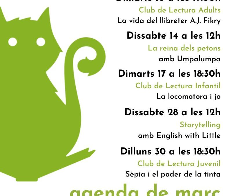 🐾 Agenda d’activiGATS de març a El Gat Pelut 🍂